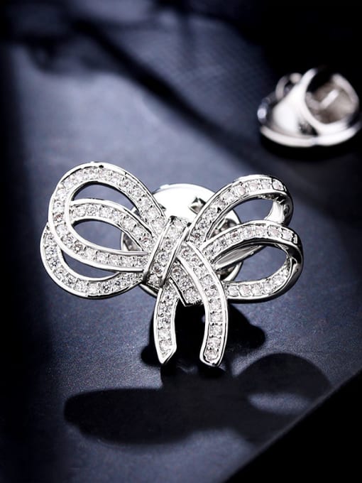 D018 Copper With  Cubic Zirconia Delicate Flower Multi style combination Lapel Pins