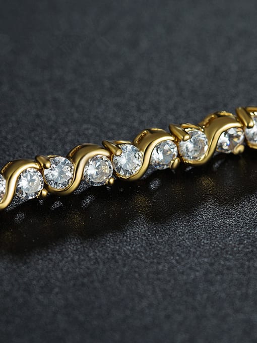 UNIENO 18K Gold Plated Zircon Bracelet 1