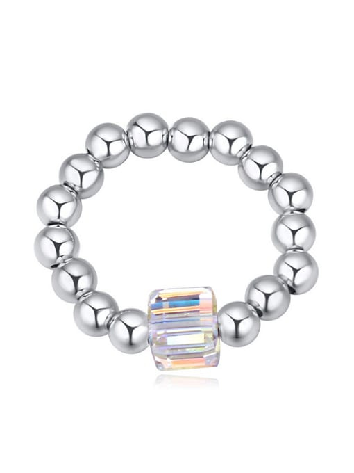 QIANZI Personalized austrian Crystal Little Beads Alloy Ring