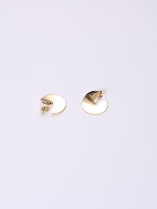 GROSE Titanium With Gold Plated Simplistic Irregular Stud Earrings 3