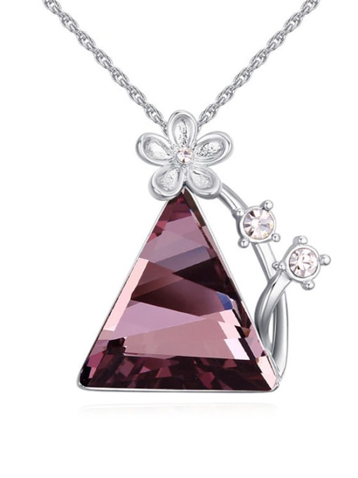 purple Fashion Triangle austrian Crystal Alloy Necklace