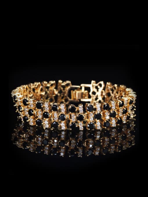 Black Luxury Zircons Exaggerate  Bracelet