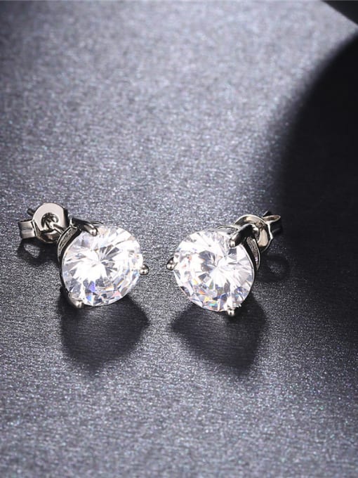 Ronaldo Charming Round Shaped Zircon Stud Earrings 3