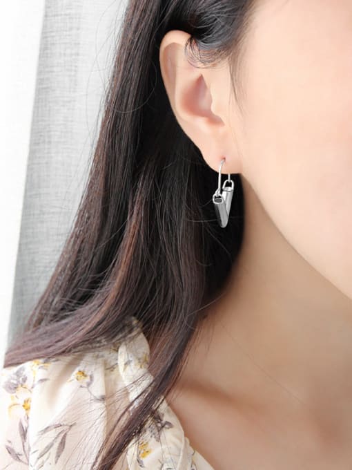 DAKA Pure silver temperament minimalist geometric V Earrings 2