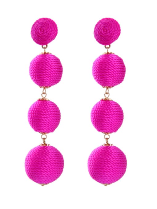 Rose Red Colorful Balls drop earring
