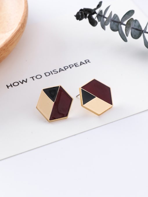16#10426V Alloy With Gold Plated Trendy Geometric Stud Earrings
