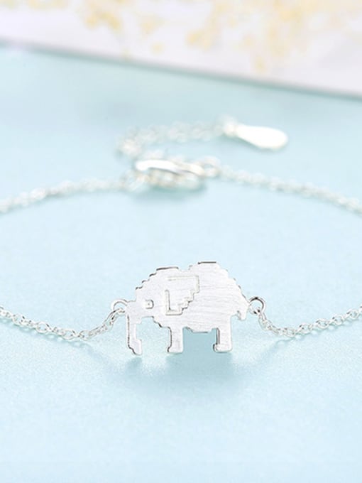 Platinum 925 Sterling Silver  Cute elephant Bracelets