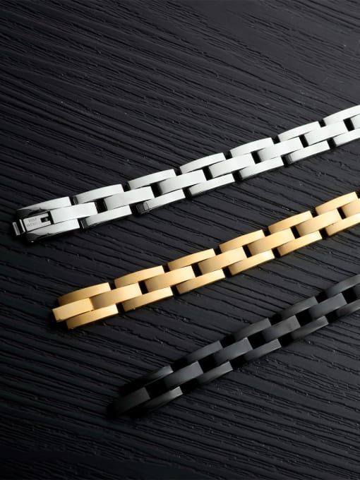 Open Sky Stainless Steel With Black Gun Plated Simplistic Geometric Bracelets 2