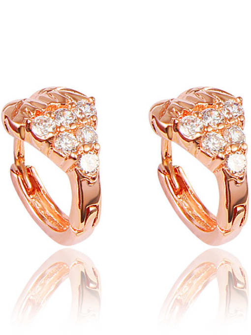 Rose Gold Exquisite 18K Gold Plated Grape Shaped Zircon Stud Earrings