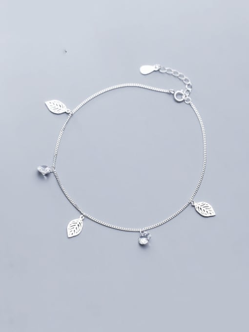 Rosh 925 Sterling Silver With Platinum Plated Fashion Leaf Anklets 0