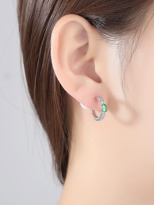 BLING SU AAA zircon fashion simple round pearl earring 1
