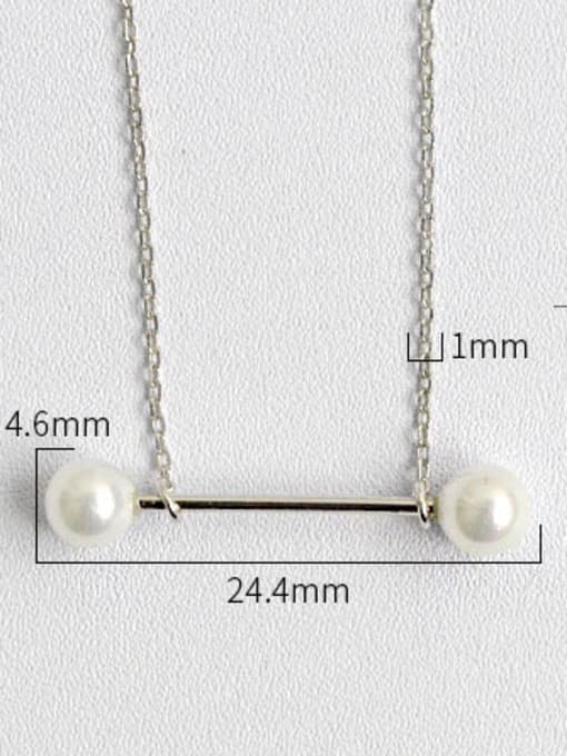 DAKA Pure silver fashion geometric elements minimalist Pearl Pendant Necklace 3