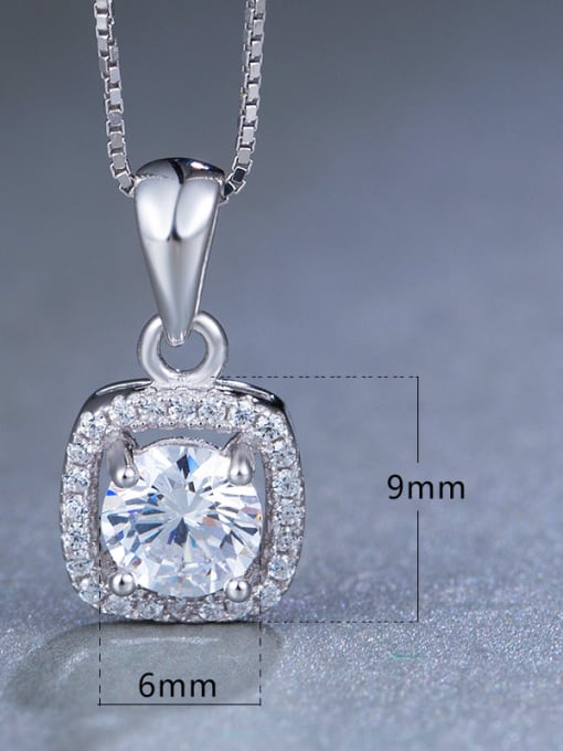 White Square Zircon necklace