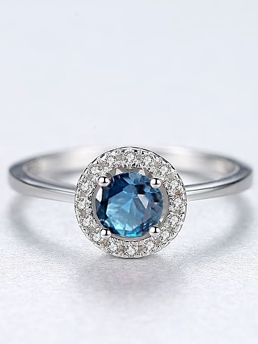 Blue Sterling silver fashion high-end multicolor  treasure ring