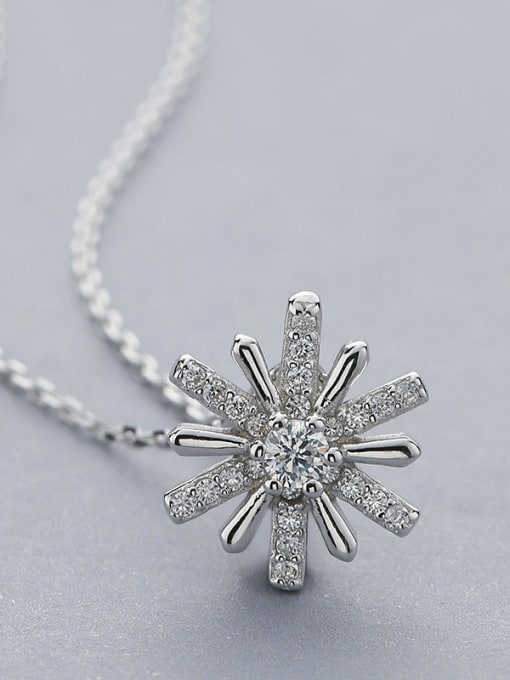 One Silver Delicate Snowflake Necklace 0