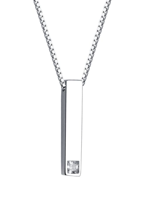 Dan 925 Sterling Silver With Cubic Zirconia  Simplistic Geometric Necklaces 0