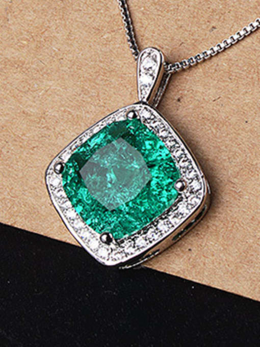 green Necklace Copper With Glass stone Simplistic Geometric 2 Piece Jewelry Set