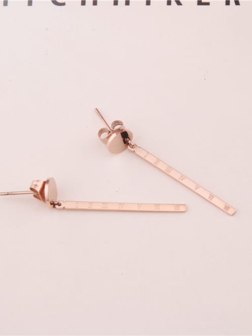 GROSE Geometric Fashionable Rose Gold Stud Earrings 1