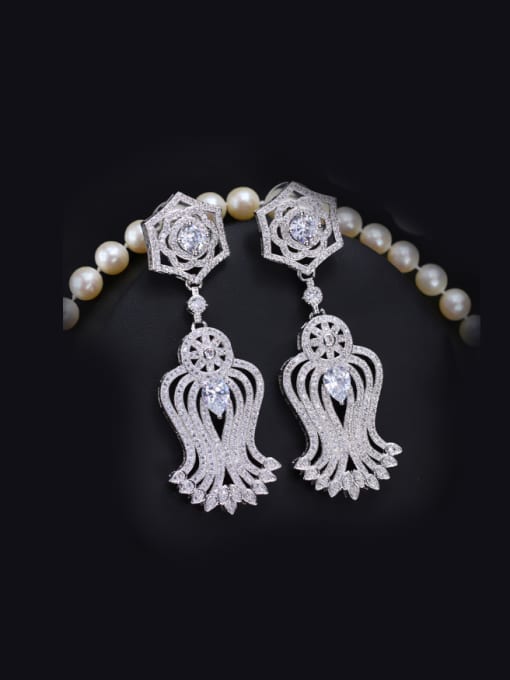 White Evening Dress Accessories Drop Chandelier earring