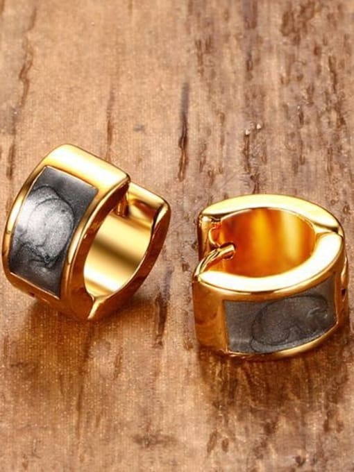 golden Fashion Gold Plated Geometric Glue Clip Earrings