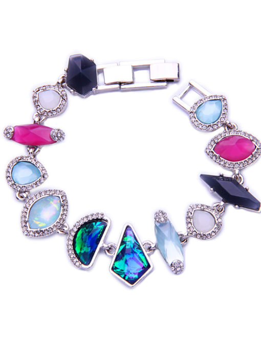 KM Colorful Irregular Artificial Stone Fashion Bracelet 0