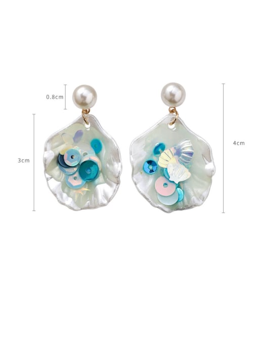 Girlhood Alloy With Shell Simplistic Colorful Sequins  Geometric Drop Earrings 4