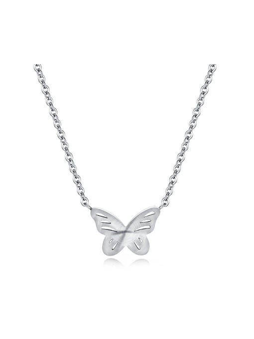 titanium Simple Butterfly Titanium Necklace