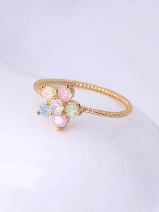 Lang Tony Women Exquisite Colorful Zircon Ring