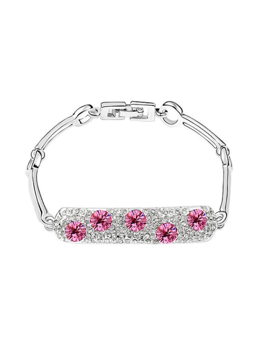 QIANZI Fashion Shiny Cubic austrian Crystals Alloy Bracelet 1