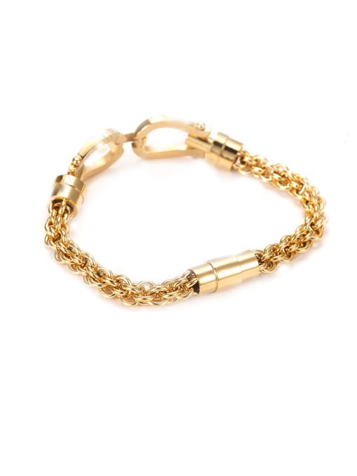 Gold Titanium Zircon Twist Anti-allergic Bracelet