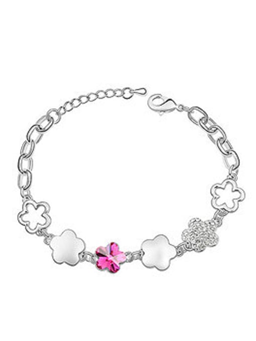 pink Fashion Little Flowers austrian Crystal Alloy Bracelet