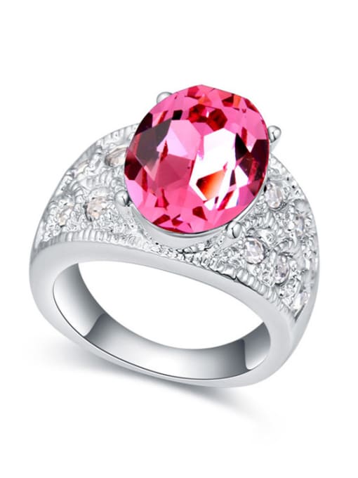 pink Exquisite Shiny austrian Crystals Alloy Ring