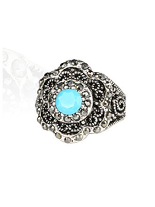 Gujin Retro style Resin stone Grey Rhinestones Alloy Ring 3