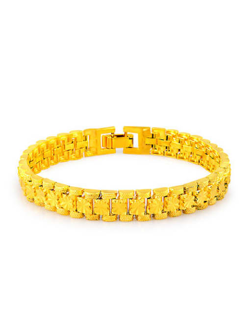Yi Heng Da Exquisite 24K Gold Plated Geometric Shaped Copper Bracelet 0