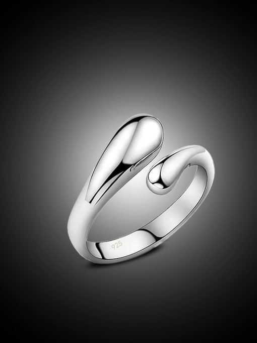silvery Simple Smooth Plating Opening Copper Ring