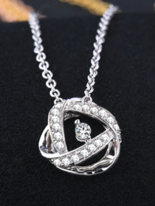 Platinum Exquisite Geometric Shaped AAA Zircon Necklace
