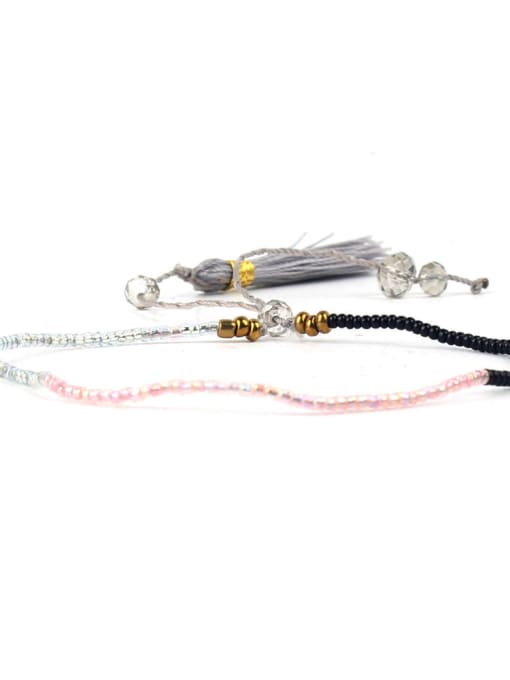 HB562-D Adjustable Bohemia Handmade Woven Tassel  Bracelet