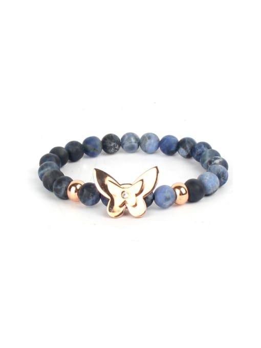 KSB975-R Bluish Stone Butterfly Accessories Handmade Fashion Bracelet
