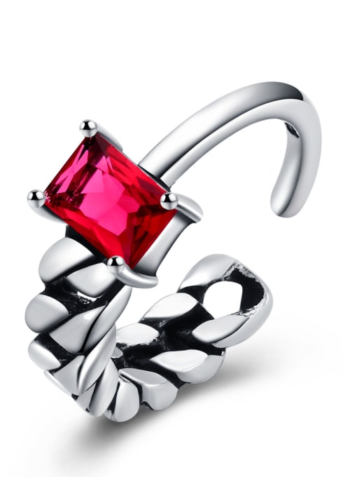 Red Diamond Retro Style Creative Zircons Opening  Ring