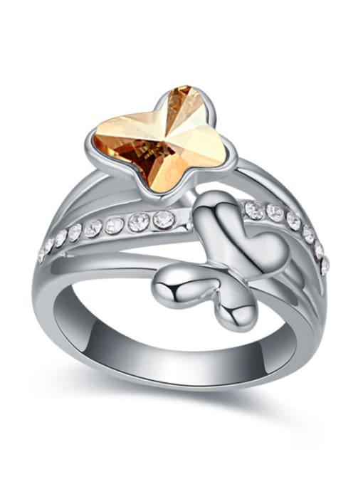 gold Fashion Butterflies austrian Crystal Alloy Ring