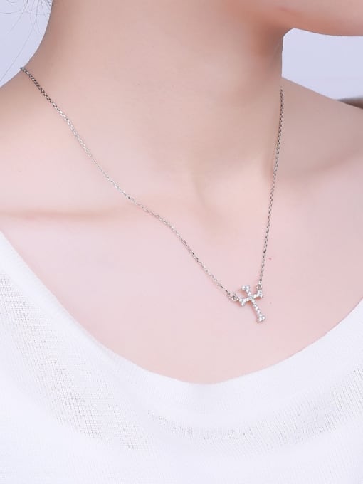 One Silver Fashion Cross Necklace 1