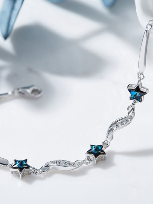 CEIDAI S925 Silver Blue Stars Bracelet 2