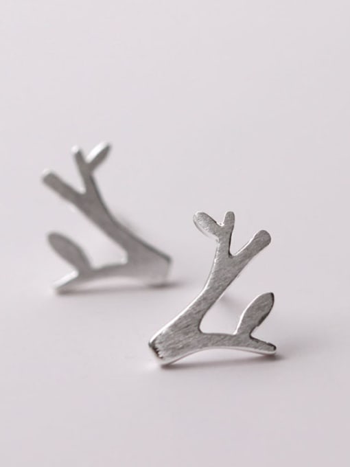 silver Two color Small Tree stud Earring