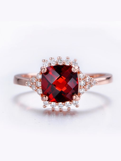 Deli Fashion Square Gemstone Zircon Engagement Ring 1