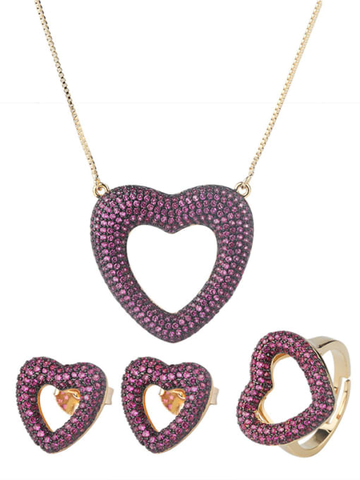 ROSS Copper With Cubic Zirconia Classic Heart Jewelry Sets 3