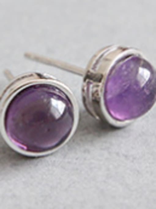 Amethyst Sterling Silver half jewel style Onyx crystal blue sandstone earrings