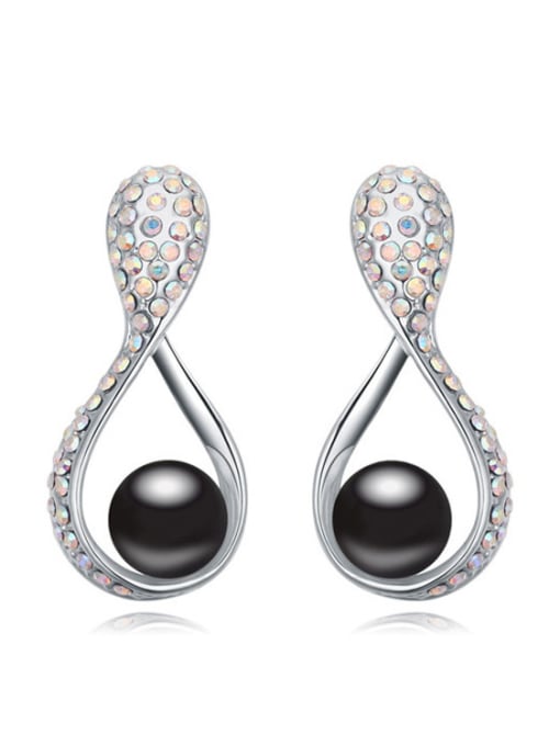 Black Chanz using austrian elements Austria pearl earrings she laugh fashion pearl