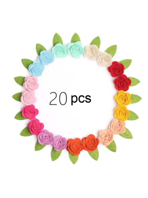 11#20PCS Children's hair accessories: non-woven rose hairpin