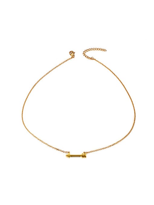 CONG Temperament Gold Plated Arrow Shaped Titanium Necklace