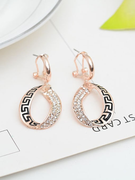 BESTIE Alloy Imitation-gold Plated Trendy style CZ Oval-shaped Two Pieces Jewelry Set 1